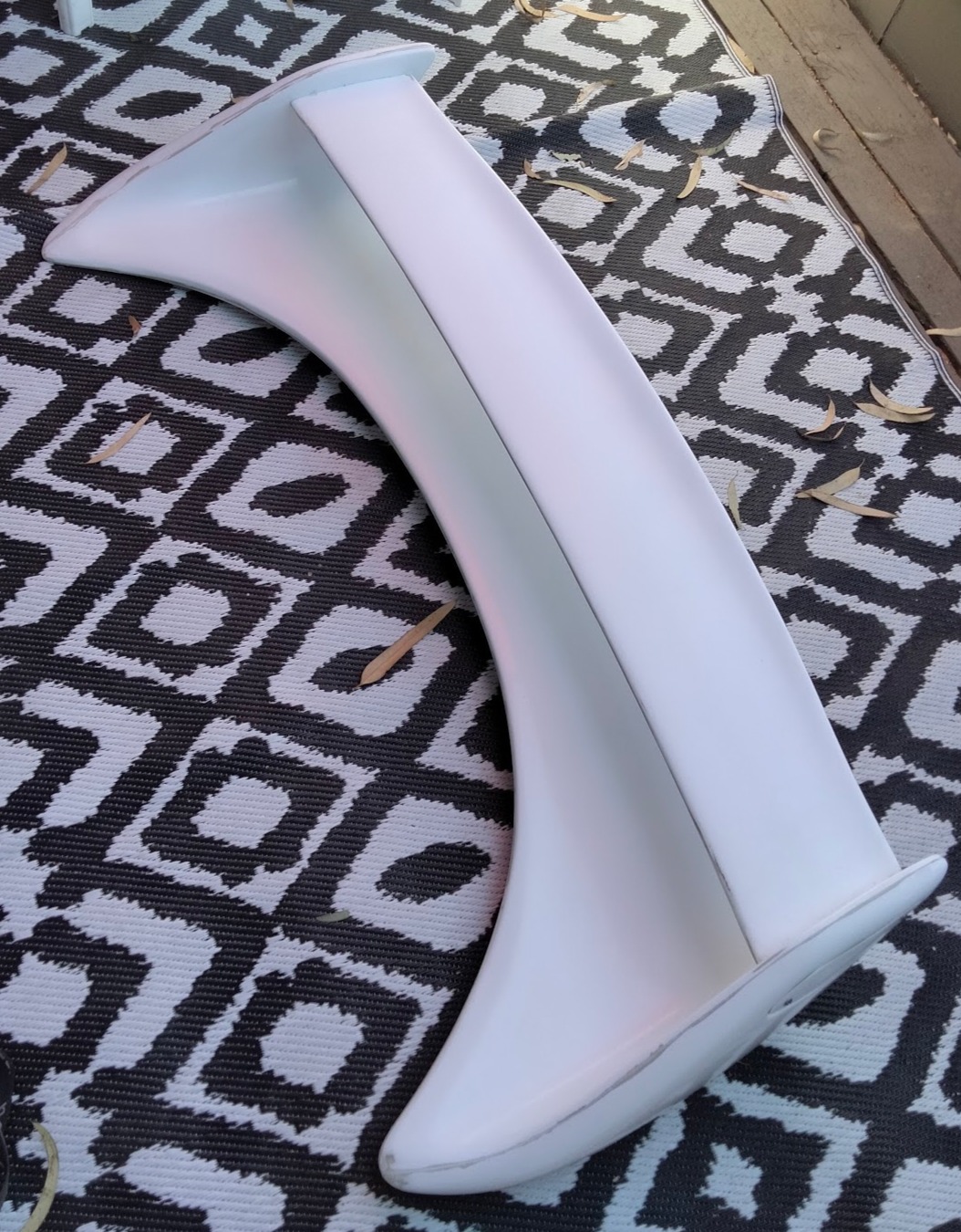 The bare fiberglass wing fresh out of the crate